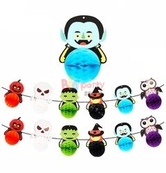 Halloween Figürlü Petek Süs 6 Parça 3 Metre - 2