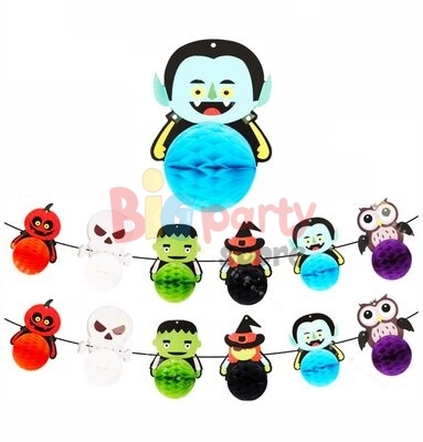 Halloween Figürlü Petek Süs 6 Parça 3 Metre - 2