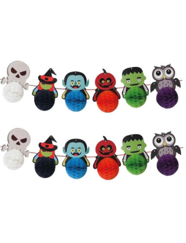 Halloween Figürlü Petek Süs 6 Parça 3 Metre - 