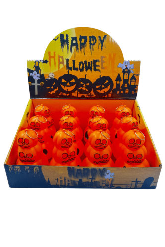 Halloween Işık Fener Bal Kabağı 12 Cm Turuncu 12 Parça - 1