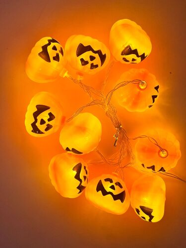 Halloween Işık Led Bal Kabağı Figür Plastik Model 10 Işık - 
