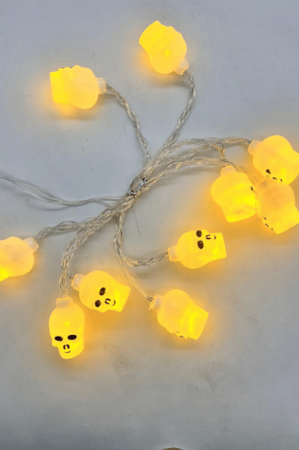 Halloween Işık Led Kuru Kafa Figür Plastik Model 10 Işık - 3