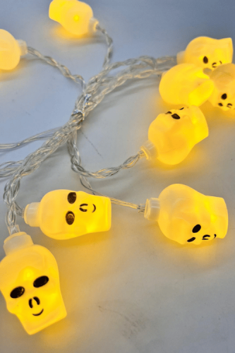 Halloween Işık Led Kuru Kafa Figür Plastik Model 10 Işık - 