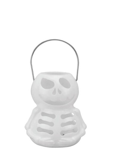 Halloween Işıklı Fener İskelet 8 Cm Beyaz - 1