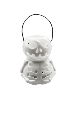Halloween Işıklı Fener İskelet 8 Cm Siyah Beyaz 12 Parça - 3