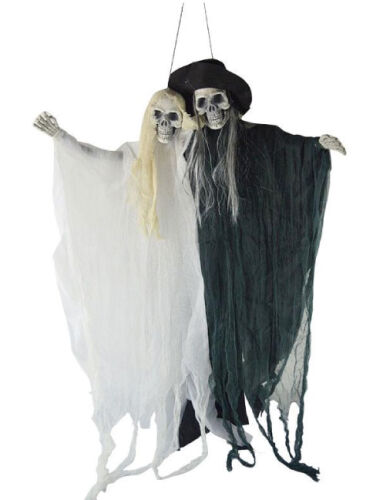 Halloween İskelet Gelin Damat 2li Işıklı Sese Duyarlı 120 Cm - 