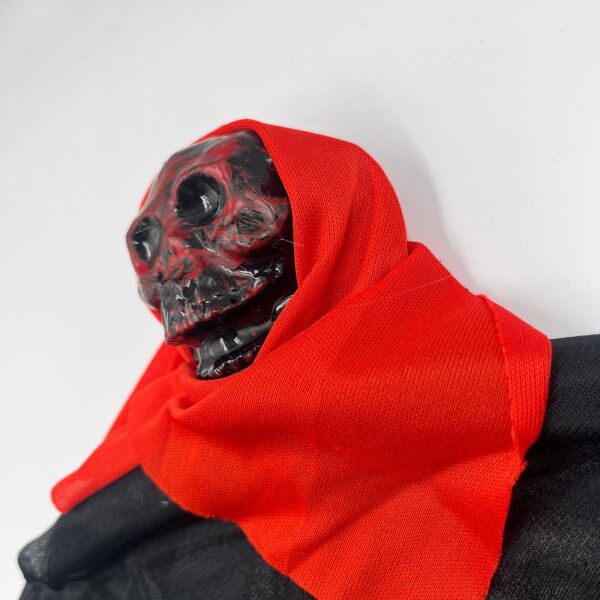 Halloween İskelet Korkuluk 40 Cm Siyah Kırmızı - 2