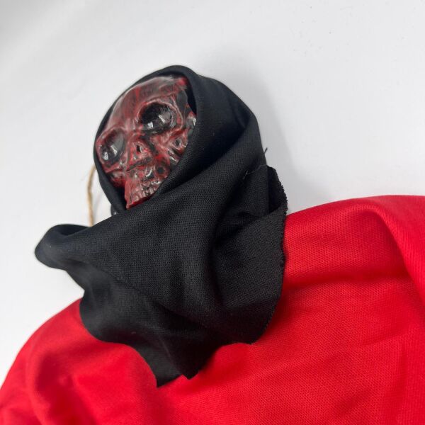 Halloween İskelet Korkuluk 40 Cm Kırmızı-Siyah - 2