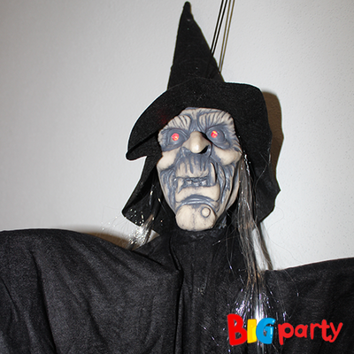 Halloween İskelet Korkuluk Tüllü Işıklı Sesli ve Hareketli 120 Cm Siyah - 6