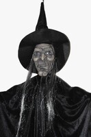 Halloween İskelet Korkuluk Tüllü Işıklı Sesli ve Hareketli 120 Cm Siyah - 4