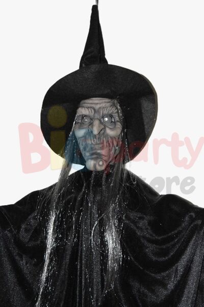 Halloween İskelet Korkuluk Tüllü Işıklı Sesli ve Hareketli 120 Cm Siyah - 4