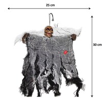 Halloween İskelet Korkuluk Işıklı Sesli 30 Cm Beyaz - 4