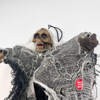 Halloween İskelet Korkuluk Işıklı Sesli 30 Cm Beyaz - 2