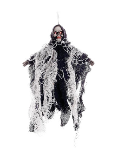 Halloween İskelet Korkuluk Işıklı Sesli 30 Cm Beyaz - 