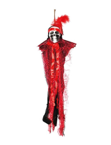 Halloween İskelet Korkuluk Tüllü 60 Cm Kırmızı - 