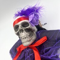 Halloween İskelet Korkuluk Tüllü 60 Cm Mor - 2