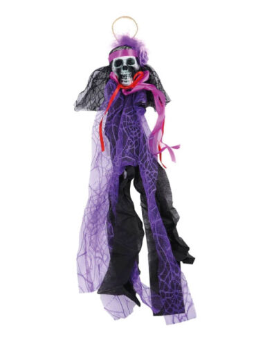 Halloween İskelet Korkuluk Tüllü 60 Cm Mor - 