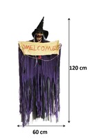 Halloween İskelet Korkuluk Welcome Işıklı Sesli 120 Cm Mor - 4