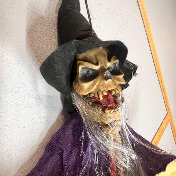 Halloween İskelet Korkuluk Welcome Işıklı Sesli 120 Cm Mor - 2