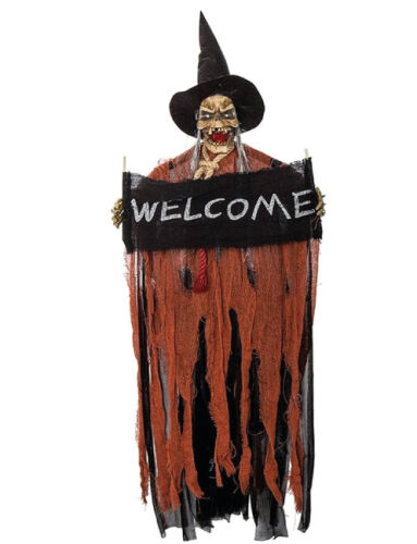 Halloween İskelet Korkuluk Welcome Işıklı Sesli 120 Cm Kahverengi - 