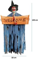 Halloween İskelet Korkuluk Welcome Işıklı Sesli 120 Cm Mavi - 4