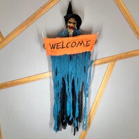 Halloween İskelet Korkuluk Welcome Işıklı Sesli 120 Cm Mavi - 3