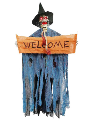 Halloween İskelet Korkuluk Welcome Işıklı Sesli 120 Cm Mavi - 