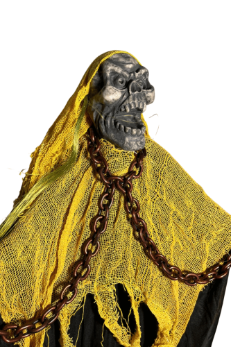 Halloween İskelet Korkuluk Zincirli 100 Cm Pilli Sarı - 2