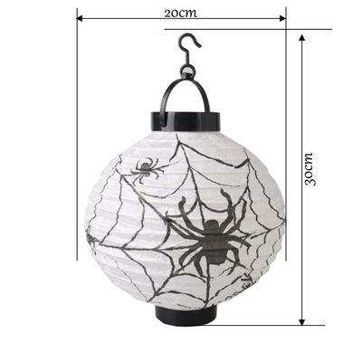 Halloween Japon Feneri Pilli 20 cm Beyaz Örümcek - 2
