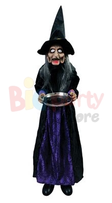 Halloween Karşılama Cadı Tepsili Haraketli Pilli Sese Duyarlı - 3