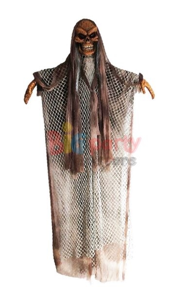 Halloween Korkuluk İskelet Fileli Siyah Hareketli 150 Cm - 1