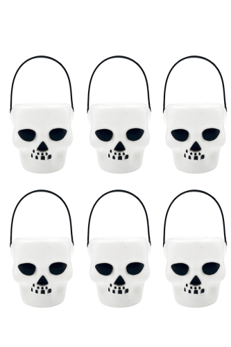 Halloween Kuru Kafa Mumluk 6 Cm 6lı Beyaz - 1