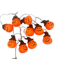 Halloween Led Işık Bal Kabağı Şapkalı 8 cm 10 Parça - 1