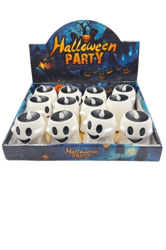 Halloween Ledli Işık Hayalet Figür 8 Cm Beyaz 12 Parça - 3