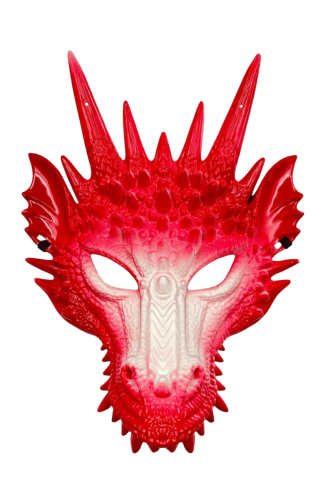 Halloween Maske Ejderha Model Kırmızı - 1
