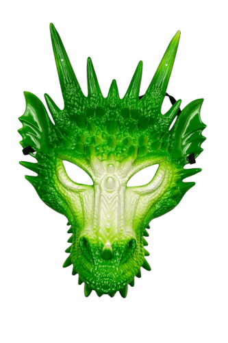 Halloween Maske Ejderha Model Yeşil - 1