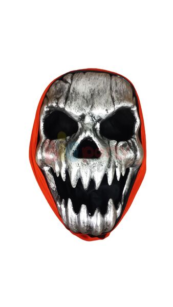 Halloween Maske İskelet Gümüş - 1