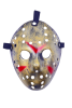 Halloween Maske Jason Kırmızı Şeritli Altın - 1