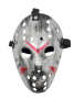 Halloween Maske Jason Kırmızı Şeritli Gümüş - 1