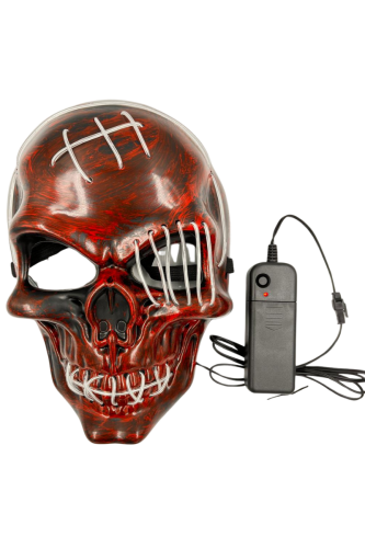 Halloween Maske Kuru Kafa Desenli Neon Mavi - 2