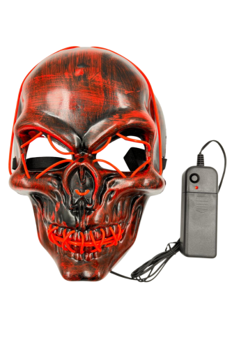 Halloween Maske Kuru Kafa Desenli Neon Turuncu 2 Göz - 2