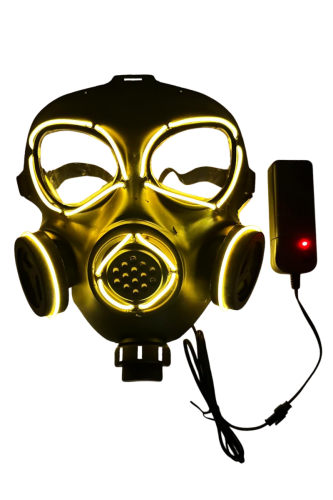 Halloween Maske Neon Gaz Maskesi Sarı - 1