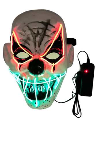 Halloween Maske Neon Işıklı Joker Turuncu Yeşil - 1