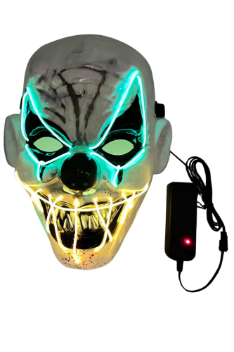 Halloween Maske Neon Işıklı Joker Yeşil Sarı - 2