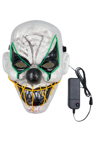 Halloween Maske Neon Işıklı Joker Yeşil Sarı - 1