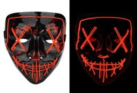 Halloween Maske Neon Kırmızı Işıklı - 1