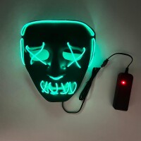 Halloween Maske Neon Yeşil Işıklı - 1