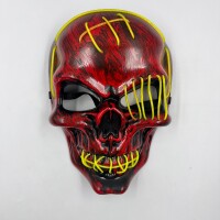 Halloween Maske Kuru Kafa Desenli Neon Yeşil - 2