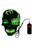 Halloween Maske Kuru Kafa Desenli Neon Yeşil - 1