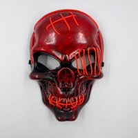 Halloween Maske Kuru Kafa Desenli Neon Turuncu - 2